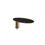 image of Steelite MGCIAY15MBXX 16" x 8" x 6-1/2"H Oval Buffet Table, Nero Marquina Marble BHP Laminate Top