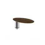 image of Steelite MGCIAY15WSXX 16x8x6.5in Oval Bengali Mango Wood Laminated Buffet Shelf, Brushed Stainless Steel