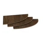 image of Steelite MGCILX01WXXX 29" Triangular Buffet Table Set, Bengali Mango Wood BHP Laminate Top, Brushed Stainless Steel