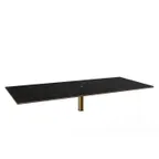 image of Steelite MGCITB01MBXX 71" x 29.5" Rectangular Buffet Table, Nero Marquina Marble BHP Laminate Top with Bamboo Core, Brushed Brass Segment