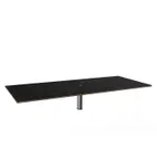 image of Steelite MGCITB01MSXX 71" x 29.5" Rectangular Buffet Table, Nero Marquina Marble BHP Laminate Top, Brushed Stainless Steel