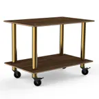 image of Steelite MGCMDX02WBXW 2-Tier Buffet Table, 47" x 29.5" x 35"H, Bengali Mango Wood BHP Laminate Top