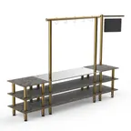 image of Steelite MGCMLA02GBXF Mogogo Buffet Station, 130" x 29.5" x 96", 3-Tier, Stainless Steel, Grey Slate BHP Laminate Top