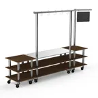image of Steelite MGCMLA02WSXW 130" Configurable Buffet Table, 3-Tier, 96"H, Stainless Steel, Bamboo Core Top