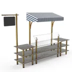 image of Steelite MGCMLA04GBWF 130" Modular Classic Buffet Station, 3-Tier, 96"H, Grey Slate Laminate Top