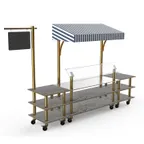 image of Steelite MGCMLA04GBWW 130" Modular Classic Buffet Station, 3-Tier, 96"H, Grey Slate Laminate Top, Stainless Steel Workspace