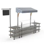 image of Steelite MGCMLA04GSWF 130" Configurable Buffet Table, 3-Tier, Grey Slate Finish, Stainless Steel Frame, 96"H