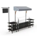 image of Steelite MGCMLA04MSWF Modular Classic Canopy Buffet Station, 130" x 29.5" x 96"H, Nero Marquina Marble BHP Laminate Top
