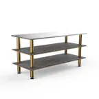 image of Steelite MGCMLA05GBXF 71" Configurable Buffet Table, 3-Tier, 29-1/2"D x 33"H, Stainless Steel Top, Grey Slate BHP Laminate