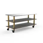 image of Steelite MGCMLA05GBXW 71" Configurable Buffet Table, 3-Tier, 29-1/2"D x 33"H, Stainless Steel Top, Grey Slate BHP Laminate