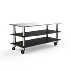 image of Steelite MGCMLA05MSXW 71" Configurable Buffet Table, 3-Tier, Stainless Steel & Nero Marquina Marble BHP Laminate Top