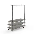 image of Steelite MGCMLA06GSXW 71" Configurable Buffet Table, 3-Tier, Grey Slate BHP Laminate Top, Brushed Stainless Steel