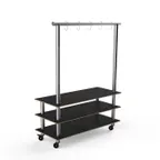image of Steelite MGCMLA06MSXW 71" Modular Classic Arch Buffet Table, 3-Tier, Nero Marquina Marble BHP Laminate Top