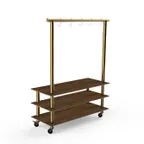image of Steelite MGCMLA06WBXW 71" Modular Classic Arch Buffet Table, 3-Tier, 96"H, Bengali Mango Wood BHP Laminate Top