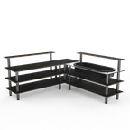 image of Steelite MGCMLB01MSXF 100" Modular Buffet Station, 3-Tier, Stainless Steel & Marble Top, 47"H