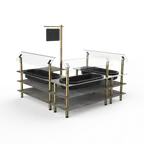 image of Steelite MGCMLB03GBXF 3-Tier Modular Chilled Salad Station, 100x100, Grey Slate BHP Laminate, Stainless Steel Tops