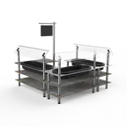 image of Steelite MGCMLB03GSXF 3-Tier Modular Chilled Salad Station, 100x100, Grey Slate BHP Laminate, Stainless Steel Tops