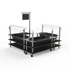 image of Steelite MGCMLB03MSXW 100"W x 100"D x 94"H Configurable Buffet Table, 3-Tier, Nero Marquina Marble BHP Laminate