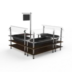 image of Steelite MGCMLB03WSXF 3-Tier Modular Chilled Salad Station, 100x100, laminated wood, stainless steel tops