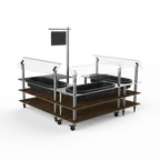 image of Steelite MGCMLB03WSXW 3-Tier Buffet Station, 100x100, laminated wood, stainless steel tops, breath guards