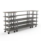 image of Steelite MGCMLB04GSXW 130" Configurable Buffet Table, 5-Tier, Grey Slate BHP Laminate Top, Brushed Stainless Steel
