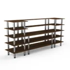 image of Steelite MGCMLB04WSXF 130" Configurable Buffet Table, 5-Tier, 29-1/2"D x 60-1/2"H, Bengali Mango Wood BHP Laminate Top