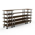 image of Steelite MGCMLB04WSXW 130" Configurable Buffet Table, 5-Tier, 29-1/2"D x 60-1/2"H, Bengali Mango Wood BHP Laminate Top