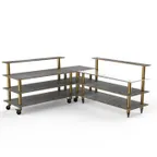 image of Steelite MGCMLB05GBXW 100x100 Modular Buffet Corner Station, 3-Tier, 47.5H, Stainless Steel, Grey Slate BHP Laminate Top