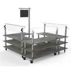 image of Steelite MGCMLB06GSXW 3-Tier Buffet Station, 100x100, Grey Slate BHP Laminate, Brushed Stainless Steel