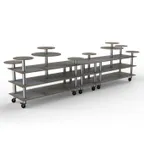 image of Steelite MGCMLB08GSXW 3-Tier Buffet Table, 180.5" Wide, 38" Deep, 54" High, Grey Slate Laminate Top
