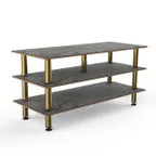 image of Steelite MGCMLB09GBXF 71" Modular Buffet Table, 3-Tier, Grey Slate BHP Laminate Top, Brushed Brass Legs