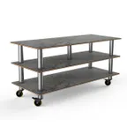 image of Steelite MGCMLB09GSXW 71" Configurable Buffet Table, 3-Tier, Grey Slate BHP Laminate Top, Brushed Stainless Steel