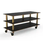 image of Steelite MGCMLB09MBXW 71" Buffet Table, 3-Tier, Nero Marquina BHP Laminate, 35"H