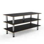 image of Steelite MGCMLB09MSXF 71" Configurable Buffet Table, 3-Tier, Nero Marquina BHP Laminate Top, Brushed Stainless Steel Legs