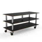 image of Steelite MGCMLB09MSXW 71" Configurable Buffet Table, 3-Tier, Nero Marquina BHP Laminate, Brushed Stainless Steel