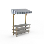 image of Steelite MGCMLB10GBWF Mogogo Modular Classic Canopy Unit, 71" x 29.5" x 96"H, Grey Slate Brushed Brass