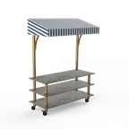 image of Steelite MGCMLB10GBWW Mogogo Modular Classic Canopy Buffet Table, 71" x 29.5" x 96"H, Grey Slate, Brushed Brass