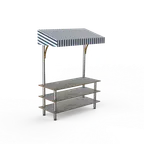 image of Steelite MGCMLB10GSWF Mogogo Modular Classic Canopy Unit, 71" x 29-1/2" x 96"H, Grey Slate Stainless Steel