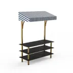 image of Steelite MGCMLB10MBWF Mogogo Modular Classic Canopy Unit, 71" x 29.5" x 96"H, Marble Black Brushed Brass