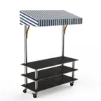 image of Steelite MGCMLB10MSWF Modular Classic Canopy Buffet Table, 71" x 29-1/2" x 96"H, Marble Black Stainless Steel