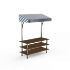 image of Steelite MGCMLB10WSWF Mogogo Modular Classic 71" Buffet Table, 29-1/2"D x 96"H, Bengali Mango Wood, Stainless Steel