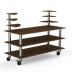 image of Steelite MGCMLB11WSXW 71" Configurable Buffet Table, 3-Tier, 54"H, Bengali Mango Wood Top, Brushed Stainless Steel