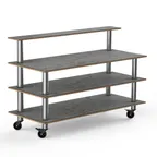 image of Steelite MGCMLB13GSXW Mogogo Buffet Solutions Modular Classic Plus 3-Tier 71" Buffet Table, Grey Slate BHP Laminate Top, 47.5"H