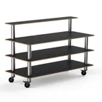 image of Steelite MGCMLB13MSXW Mogogo Buffet Solutions Modular Classic Plus 71" x 29-1/2" x 47"H Rectangular 3-Tier Buffet Table with Nero Marquina Marble BHP Laminate Top