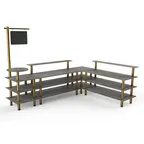 image of Steelite MGCMLB14GBXF 130"W Configurable Buffet Table, 100"D, 95"H, Gray Mogogo Finish, Canopy Style, Modular Design