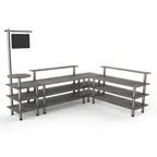 image of Steelite MGCMLB14GSXF 130"W Configurable Buffet Table, 100"D, 95"H, Gray Mogogo Finish, Canopy Style, Modular Design