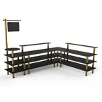 image of Steelite MGCMLB14MBXF 130"W Configurable Buffet Table, 100"D, 95"H, Black Mogogo Finish, Canopy Style