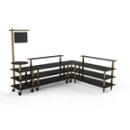 image of Steelite MGCMLB14MBXW 130"W x 100"D x 95"H Canopy Buffet Table, Mixed Materials, Black Mogogo Finish