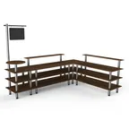 image of Steelite MGCMLB14WSXF 130"W x 100"D x 95"H Canopy Buffet Table, Mixed Materials, Brown Mogogo Finish