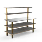image of Steelite MGCMLC02GBXF 71 Buffet Table, 3-Tier Modular, 71x29x60, Stainless Steel, Grey Slate BHP Laminate